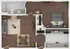Cozy floor plan with open living area, charming bedroom, stylish kitchen, and elegant bathroom.