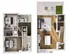 Elegant two-story floor plan showcasing modern open-concept living space, stylish kitchen, two bedrooms, private balcony, and inviting living room with natural light.