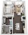 Inviting floor plan featuring a cozy bedroom, stylish living room, modern kitchen, and luxurious bathroom with spacious closet space.