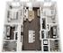Charming 3D floor plan showcasing a contemporary 2-bedroom apartment with modern open-concept living area, stylish kitchen island, and two elegant bathrooms.