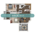 Chic 3D floor plan featuring 2 spacious bedrooms, modern kitchen, cozy living area, and a stylish balcony, sold out.