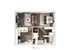 Modern studio floor plan showcasing open-concept living and kitchen area, cozy bedroom space, and elegant bathroom in Unit S1.