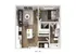 Chic 3D floor plan of a modern unit showcasing a cozy bedroom, stylish living area, open kitchen with island, and a sleek bathroom.