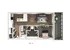 Modern floor plan showcasing a chic 1-bedroom unit with an open-concept kitchen and living area, elegant bathroom, and expansive balcony.