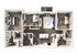 Modern 3D floor plan showcasing 3 spacious bedrooms, an elegant open living area, and a sleek kitchen with island.