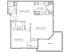 Inviting floor plan displaying a spacious open living room, cozy dining area, compact kitchen, generous bedroom, and delightful porch.