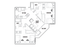 Modern floor plan with two elegant bedrooms, two stylish baths, inviting living room, sleek kitchen, and private balcony.
