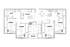 Modern floor plan displaying 4 bedrooms, a central kitchen, and a living room opening to a balcony, complete with two bathrooms and laundry space.