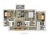 Contemporary 3-bedroom floor plan featuring a cozy living area, elegant kitchen with dining space, and a charming balcony retreat.