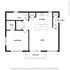 Modern floor plan showcasing a spacious 1-bedroom apartment with a walk-in closet, open living and kitchen area, and a private balcony.
