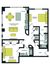 Modern 2-bedroom apartment floor plan featuring an open-concept living and dining area, spacious kitchen, and two bathrooms for ultimate convenience.