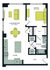 Modern floor plan featuring a spacious bedroom with walk-in closet, open living and dining area, sleek kitchen, and convenient bathroom. Perfect for contemporary living.