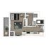 Modern 1-bedroom apartment floor plan featuring an open living area, sleek kitchen, and private balcony.
