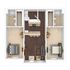 Modern 2D floor plan showcasing 2 spacious bedrooms, elegant living area, open-concept kitchen with breakfast bar, and 2 bathrooms for luxury living.