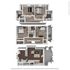 Modern 3D floor plan highlighting 3 bedrooms, 2 bathrooms, an elegant open-concept kitchen, and a cozy living room with expansive outdoor balcony.