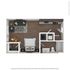 Modern studio apartment floor plan featuring a cozy living area, functional kitchen, and an inviting sleeping space, perfect for urban living.