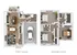 Elegant 3D floor plan showcasing a modern two-story layout with open-concept living room, gourmet kitchen, dining area, and an integrated garage on the first floor; second floor with three spacious bedrooms and two bathrooms.