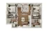 Elegant floor plan of a 3-bedroom apartment with a spacious living room and modern kitchen.