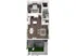 Modern apartment floor plan showcasing 1 bedroom, stylish living area, inviting kitchen, and private outdoor space.