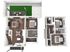 Modern 3D floor plan featuring two-story layout with 3 bedrooms, open-concept living and dining area, and private outdoor patio.