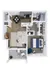 Charming 2D floor plan showcasing a cozy 1-bedroom apartment with open living area, modern kitchen, stylish bathroom, and a private balcony.