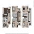 Elegant floor plan showcasing three levels, featuring 3 bedrooms, open living areas, and modern kitchens. Ideal for spacious living.