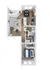 Modern 1-bedroom apartment floor plan with a cozy living area, stylish kitchen, and elegant bathroom.