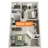 Modern 3D apartment floor plan showcasing a spacious one-bedroom layout with an elegant open kitchen, cozy living room, and a chic office space. Perfect blend of style and functionality.