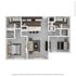 Spacious floor plan showcasing 2 bedrooms, modern kitchen, inviting living room, and 2 elegantly designed bathrooms.