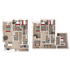 Modern 3D floor plan of a spacious two-story apartment featuring 3 bedrooms, stylish open kitchen, and cozy living area. Ideal family home layout.