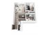 Modern 3D floor plan showcasing a cozy 1-bedroom apartment with open-concept living area, sleek kitchen island, and a stylish bathroom.