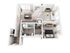 Modern 3D floor plan showcasing 1 bedroom apartment with open-concept kitchen, cozy living area, and sleek bathroom; abundant natural light throughout.