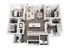Modern 3D floor plan featuring 2 spacious bedrooms, elegant living area, well-appointed kitchen, and two bathrooms with sleek design.
