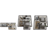 Intricate 3D floor plan with three snooze rooms, a dine and unwind area, and a modern kitchen.