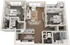 Chic 3D floor plan highlighting two spacious bedrooms, modern kitchen, and inviting living and dining area.