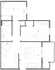 Modern 2D floor plan showcasing 2 bedrooms, a bathroom, cozy living area, and a well-equipped kitchen. Efficient layout for optimal living space.