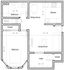 Chic floor plan showcasing a spacious 1-bedroom apartment with an inviting living room, modern kitchen, and convenient patio.