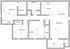 Modern floor plan showcasing 3 bedrooms, 2 bathrooms, and a spacious living area with kitchen and dining room, featuring a patio and ample closets.