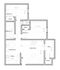 Modern floor plan showcasing 2 bedrooms, a spacious living room, a cozy dining area, and a kitchen, complemented by a patio for outdoor relaxation.