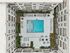 Luxurious apartment complex aerial view featuring a stunning central swimming pool, chic sun loungers, and stylish outdoor seating areas.