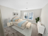 Well-proportioned bedroom at Grassfields Commons in Dracut, Massachusetts featuring soft carpeting and a large window for natural light