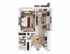 Charming one-bedroom apartment floor plan featuring a cozy living space, modern kitchen, and private balcony.