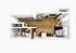 Bright and modern studio apartment floor plan featuring open layout, cozy bedroom space, and compact bathroom.
