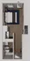 Contemporary studio apartment floor plan showcasing a cozy bedroom, compact kitchen, and elegant bathroom with wood flooring.
