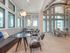 Ridgelake, interior, common room, seating area, tables, chairs, benches, large windows