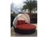 Large red outdoor pool-side couch lounger with adjustable cover l Monterey Pointe