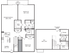 The Henry Apartments, floor plan, left, deck, dining/living room, 2 bed, 2 bath, walk in closet, kitchen, breakfast area, stairs, right, den, stairs, storage, powder room, laundry/utility