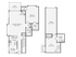 The Henry Apartments, floor plan, left, deck, living/dining room, bedroom, walk in closet, bathroom, kitchen, breakfast area, stairs, right, garage, powder room, den, stairs, laundry/utility