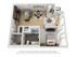 1 Bed 1 Bath Floor Plan 1k