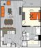 1 bedroom 1 bath apartment with dining area, walk in closet and 762 sq ft